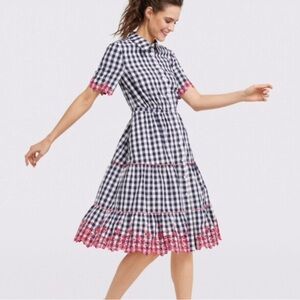 Check Eyelet Shirtdress Draper James size 10